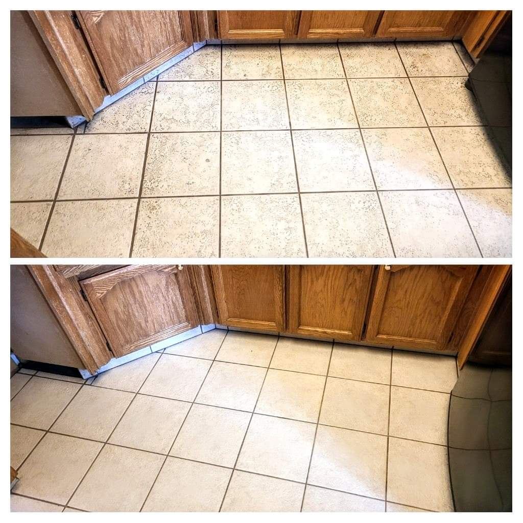 Bathroom tile and grout cleaning result